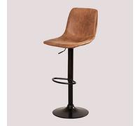 Tabouret Haut Réglable En Similicuir Style Ody Camel Vintage Marron