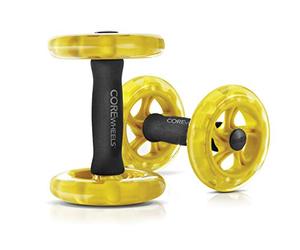 SKLZ CoreWheels, Roue D'Exerice pour Abdominaux, Roue Abdominale, Poignées Ergonomiques en Mousse, Mixte Adulte, Jaune/Noir, Taille Unique