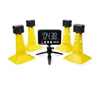 SKLZ Speed Gates - Système Vitesse avec Chronomètre | Noir/Jaune; portée 15,2 m; chronomètre 50 enregistrements; kit complet d'exercices rapides indoor/outdoor, portes réglables