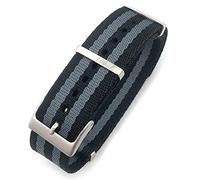 SKM 20 mm 21 mm Bracelet Nato en nylon spécial pour montre Omega Seamaster 007 Commander James Bond avec tissu en toile souple (Couleur : 007 noir gris, Taille : 20 mm)
