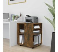 SKM Armoire roulante Chêne fumé 60x53x72 cm Bois d'ingénierie,Meubles,Armoires & Meubles de Rangement,Casiers & armoires de Rangement,Brun,26.25KG,815969