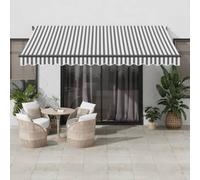 SKM Auvent Manuel rétractable Anthracite et Blanc 400x350 cm,Maison & Jardin,Pelouses & Jardins,Vie en extérieur,Stores extérieurs,Anthracite and White,31.53KG,3215808