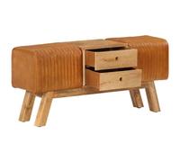 SKM Banc de bok Marron 107 cm Cuir de chèvre véritable,Meubles,Bancs,Bancs de Cuisine & Salle à Manger,Brun,19.64KG,342211