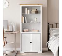 SKM Bibliothèque BODO Blanc and Marron 82x40x173 cm Bois Massif pin,Meubles,Étagères,Bibliothèques,Brun,32KG,355057