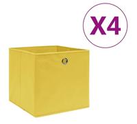 SKM Boîtes de Rangement 4 pcs Tissu intissé 28x28x28 cm Jaune,Maison & Jardin,Produits ménagers,Rangement & Organisation,Chariots de Rangement,Jaune,1.7KG,325223