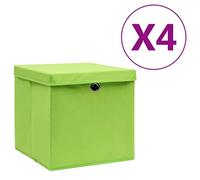 SKM Boîtes de Rangement avec couvercles 4 pcs 28x28x28 cm Vert,Maison & Jardin,Produits ménagers,Rangement & Organisation,Chariots de Rangement,Vert,2.2KG,325228