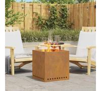 SKM Braise Marron 48 x 48 x 50 cm Acier résistant aux intempéries,Maison & Jardin,Cheminées,Marron,13.75KG,858987