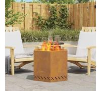 SKM Braise Marron 58 x 58 x 51 cm Acier résistant aux intempéries,Maison & Jardin,Cheminées,Marron,13.7KG,858981