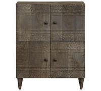 SKM Buffet 60x33x75 cm Bois Massif de manguier,Meubles,Armoires & Meubles de Rangement,Buffets & bahuts,Noir,20.55KG,4017818