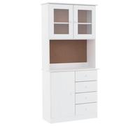 SKM Buffet Alta Blanc 77x35x165 cm Bois Massif de pin,Meubles,Armoires & Meubles de Rangement,Buffets & bahuts,Blanc,35.74KG,3187772