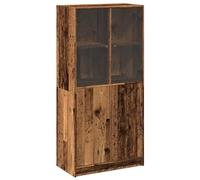 SKM Buffet Haut avec Portes Vieux Bois 68x37x142 cm Bois ingénierie,Meubles,Armoires & Meubles de Rangement,Buffets & bahuts,Brun,46.82KG,3318722