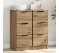 SKM Buffets 2 pcs chêne Artisanal 30x30x70 cm Bois d'ingénierie,Meubles,Armoires & Meubles de Rangement,Buffets & bahuts,Brun,27.15KG,856958