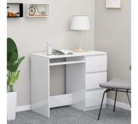 SKM Bureau Blanc Brillant 90x45x76 cm Aggloméré-379