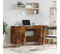 SKM Bureau chêne fumé 140x50x75 cm Bois d'ingénierie,Meubles,Meubles de Bureau,Bureaux,Brun,44.92KG,829537