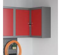 SKM Cabinet à Outils avec étagère Rouge et Gris 55 x 55 x 55 cm,Quincaillerie,Accessoires de quincaillerie,Organisation & Rangement d'outils,Armoires à Outils,Rouge,10.1KG,4103468