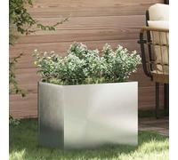 SKM Cache-Pot de Jardin Argent 50 x 32 x 40 cm Acier galvanisé,Maison & Jardin,Pelouses & Jardins,Jardinage,Pots & Cache-Pots,Argent,6.1KG,876355