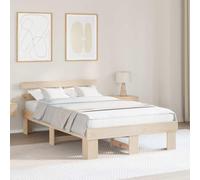 SKM Cadre de lit avec tête de lit Marron 135 x 190 cm,Meubles,Lits & Accessoires,Lits & Cadres de lit,Beige,23.6KG,872449