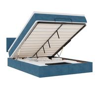 SKM Cadre de lit Ottoman avec Matelas Bleu foncé 140x200 cm Velours,Meubles,Lits & Accessoires,Lits & Cadres de lit,Bleu,92.01KG,3312630