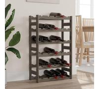 SKM Casier à Bouteilles pour 30 Bouteilles Gris Bois pin Solide,Meubles,Armoires & Meubles de Rangement,Casiers à Bouteilles,Gris,3.9KG,373380