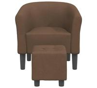 SKM Chaise Cabriolet avec Repose-Pied Marron Tissu,Meubles,Fauteuils et chaises,Fauteuils,Brun,13.8KG,356435