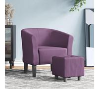 SKM Chaise Cabriolet avec Repose-Pied Violet Tissu,Meubles,Fauteuils et chaises,Fauteuils,Pourpre,13.8KG,356440