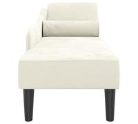 SKM Chaise Longue avec Coussins crème Velours,Meubles,Fauteuils et chaises,Chaises Longues,Crème,15.55KG,4007595