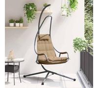 SKM Chaise Suspendue Taupe 94 x 107 x 196.5 cm Acier,Maison & Jardin,Pelouses & Jardins,Vie en extérieur,Balancelles de Jardin,Taupe,21.6KG,42003853