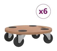 SKM Chariots sur roulettes 6 pcs Rond Bois d'ingénierie,Entreprise & Industrie,Manutention de matériaux,Palettes & Plates-Formes de Chargement,Brun,15.14KG,154888