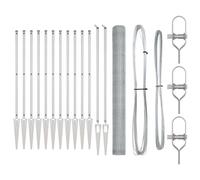 SKM Clôture avec poteaux Argent 1.5 x 25 m Acier recouvert de PVC,Quincaillerie,Clôtures & rières,Panneaux de clôture,Argent,39.2KG,3353388