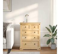 SKM Commode Corona 92x48x114 cm Bois Massif de pin,Meubles,Armoires & Meubles de Rangement,Coffres de Rangement,Brun,35.3KG,4005674