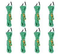SKM Cordes de haubanage avec clés réfléchissantes 8 pcs 4 m 4 mm,Équipements Sportifs,Loisirs de Plein air,Camping et randonnée,Accessoires de Tente,Vert,0.31KG,4008133