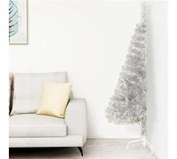 SKM Demi Sapin de Noël Artificiel avec Support Argenté 120 cm PVC, Weight:1.23 kg,344695