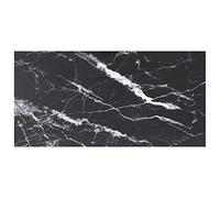 SKM Dessus de Table Noir 100x50cm 6mm Verre trempé et Design marbre-8.52kg