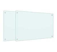 SKM Dosserets de Cuisine 2 pcs Blanc 80x50 cm Verre trempé,Maison & Jardin,Arts de la Table & Arts culinaires,Ustensiles & Accessoires de Cuisine,Blanc,13.5KG,3315787