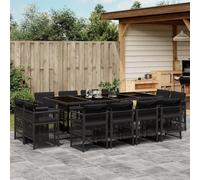 SKM Ensemble à Manger de Jardin 13 pcs Coussins Noir résine tressée,Meubles,Mobilier de Jardin,Salons de Jardin,Noir,127.32KG,3211039
