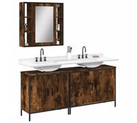 SKM Ensemble d'armoires de Salle de Bain 3 pcs chêne fumé,Meubles,Ensembles de Meubles,Ensembles de mobilier pour salles de Bains,Brun,49.82KG,3214732