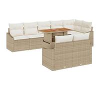 SKM Ensemble de canapé de Jardin avec Coussin 9 pcs Beige et crème,Meubles,Mobilier de Jardin,Sièges de Jardin,Canapés de Jardin,Beige,79.5KG,3349854