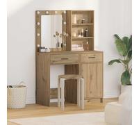 SKM Ensemble de Coiffeuse 2 pcs chêne Artisanal 50 x 41 x 135 cm,Meubles,Armoires & Meubles de Rangement,Meubles-lavabos,Coiffeuses,Marron,40.35KG,3334280