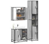 SKM Ensemble de Meubles de Salle de Bain 3 pcs Sonoma Gris,Meubles,Ensembles de Meubles,Ensembles de mobilier pour salles de Bains,Gris,80.15KG,3301088