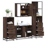 SKM Ensemble de Meubles de Salle de Bain 4 pcs chêne Marron,Meubles,Ensembles de Meubles,Ensembles de mobilier pour salles de Bains,Brun,97.15KG,3301274