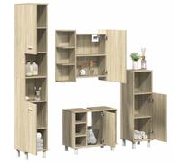 SKM Ensemble de Meubles de Salle de Bain 4 pcs chêne Sonoma,Meubles,Ensembles de Meubles,Ensembles de mobilier pour salles de Bains,Brun,71.22KG,3324970