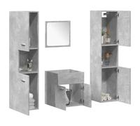 SKM Ensemble de Meubles de Salle de Bain 4 pcs Gris béton,Meubles,Ensembles de Meubles,Ensembles de mobilier pour salles de Bains,Gris,49.9KG,3324873