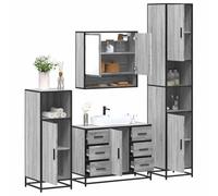 SKM Ensemble de Meubles de Salle de Bain 4 pcs Sonoma Gris,Meubles,Ensembles de Meubles,Ensembles de mobilier pour salles de Bains,Gris,109.15KG,3301233