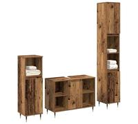 SKM Ensemble de Meubles de Salle de Bain Autre 3 pcs Bois Ancien,Meubles,Ensembles de Meubles,Ensembles de mobilier pour salles de Bains,Marron,53.9KG,3378513