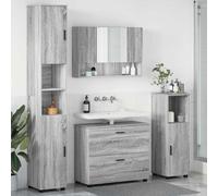 SKM Ensemble de mobilier de Salle de Bain 4 pcs Sonoma Gris,Meubles,Ensembles de Meubles,Ensembles de mobilier pour salles de Bains,Gris,82.15KG,3393049