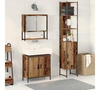 SKM Ensemble de mobilier de Salle de Bain avec étagère 3 pcs Marron,Meubles,Ensembles de Meubles,Ensembles de mobilier pour salles de Bains,Marron,49KG,3334360