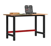 SKM Établi Marron Clair 140x60x81,5 cm Bois de chêne Massif,Quincaillerie,Accessoires de quincaillerie,Organisation & Rangement d'outils,Établis,Brun,25.75KG,3309676