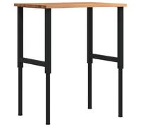 SKM Établi Marron Clair 80x60x(71,5-98) cm Bois de chêne Massif,Quincaillerie,Accessoires de quincaillerie,Organisation & Rangement d'outils,Établis,Brun,15.3KG,3309696