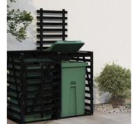 SKM Extension d'abri de Poubelle sur roulettes Noir Bois Massif pin,Maison & Jardin,Produits ménagers,Accessoires pour conteneurs à déchets,Cache-conteneurs à déchets,Noir,15.86KG,825111
