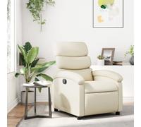 SKM Fauteuil inclinable en Similicuir crème,Meubles,Fauteuils et chaises,Fauteuils,Crème,19.55KG,3205845